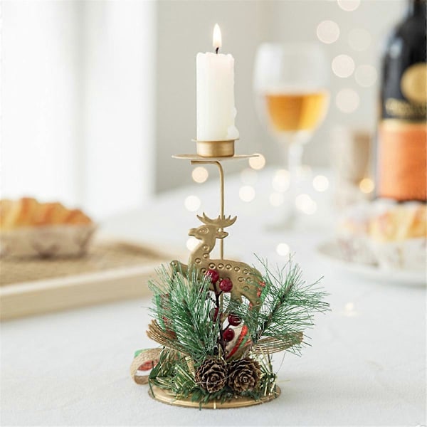 Julegull Jern Lysestake Vindusbord Dekor Juleferie Dekor Produkt Julepynt B