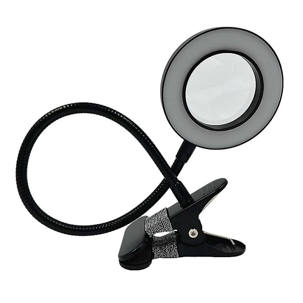 Klemme-Type LED Forstørrelsesglass Negleskjønnhetslys USB Kaldt Lys LED Sklisikkert Utstyr Klemme Glass