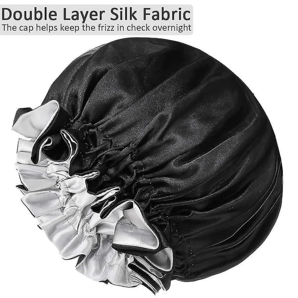Silke Bonnet til Naturligt Hår Bonnets til Sorte Kvinder, Satin Bonnet til Langt Hår til Søvn, Stor Silke Hårwrap til Krøllet Hår Bonnet til Søvn