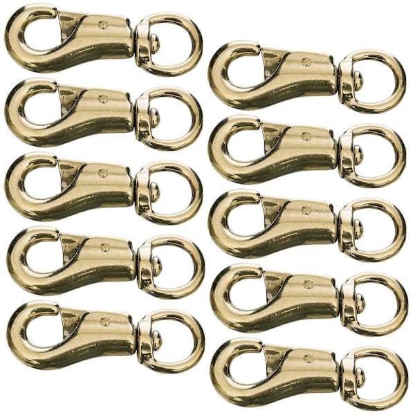 Rund Øye Solid Messing Bull Snap, 3 3/4', 10 stk