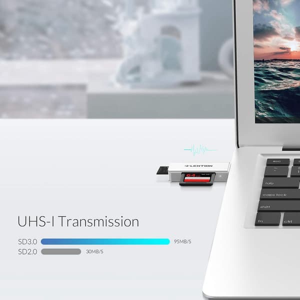 H7 Aluminium USB 3.0 Kortleser SD 3.0 Adapter for SD/SDXC/SDHC Micro-SD/Micro-SDXC/Micro-Kortleser