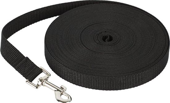 Dog Leash 20 Meters, Long Leash, Training Leash, Tracking Leash, Nylon, 2cm Wide, Black, Active and Medium Dogs, Dog Leash Pull Leash, Walking