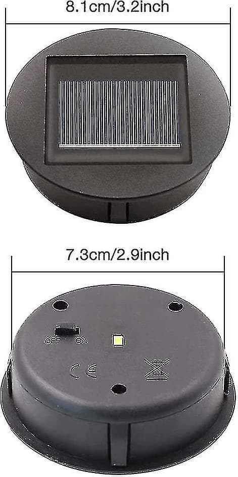4 stk. udskiftnings-solcellelamper med LED-lys, udskiftning af solcellelamper, LED-cover