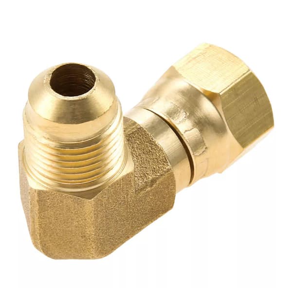 90 Messing Propan Albueforbindelse Adapter M/ 3/8\" Hun og Han Flare Fitting