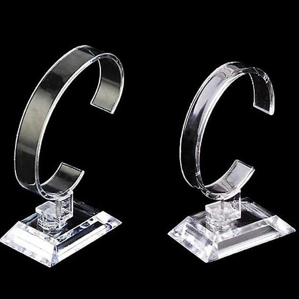 4 stk. Klar Plast Ur-Visningsstativ Holder, C-Type Showcase Ur Smykker Armbånd Display Stativer Stativ til Hjem eller Butiksbrug