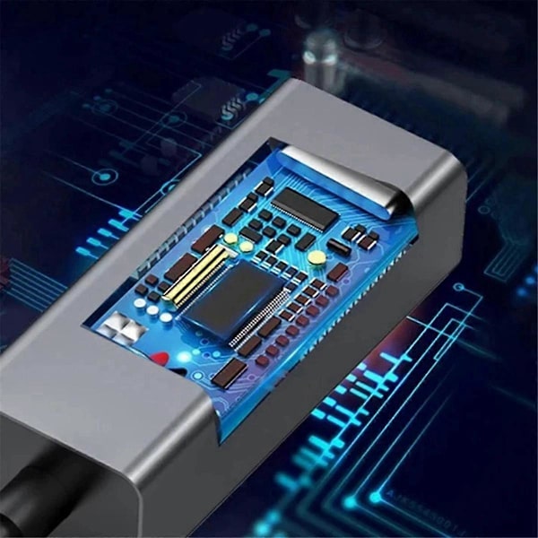 Type-C - Ethernet -sovitin Type-C - RJ45-liitäntämuunnin kaikenlaisille kannettaville tietokoneille, harmaa