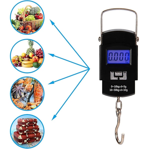 Bärbar bagagevåg 50 kg Elektronisk digital resväska Resväska Hängande vägningsskala