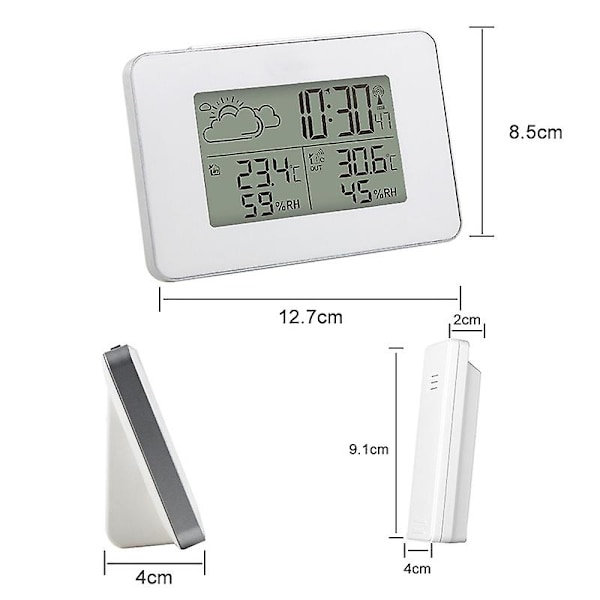 Trådlös väderprognos väckarklocka LCD digital skärm utomhus hem väderprognos sensor klocka