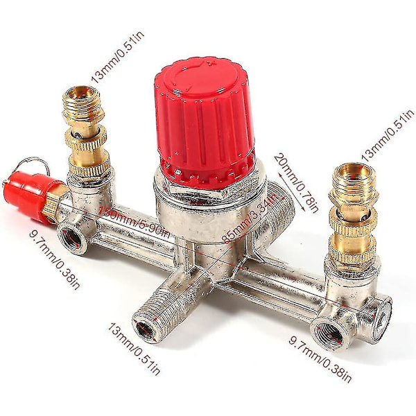 Kompressor - Samfox Manifold til Kompressor Luftkompressor Udløbsrør Regulator Fitting