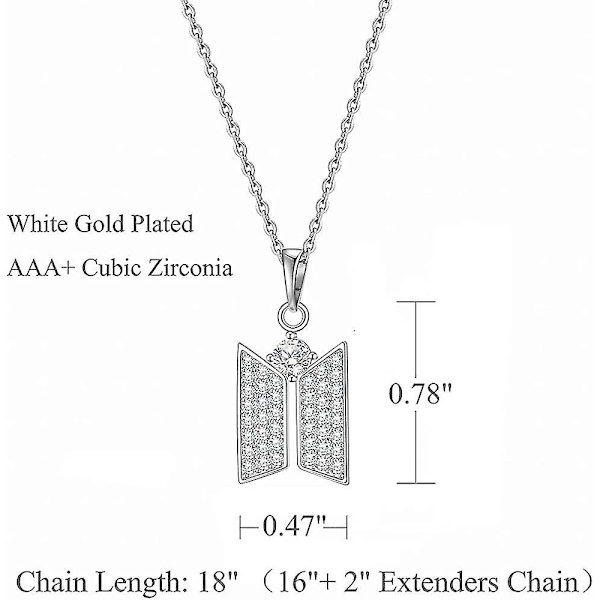 Kpop Bts Army Halsband Hänge Bts Bangtan Boys Cubic Zirconia Smycken Army Fans Gåvor För Kvinnor Flickor Pojkar Stil-01 - Guanguan