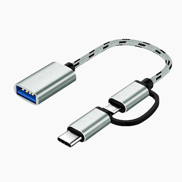 2-i-1 Typ C / Micro USB till USB 3.0 OTG-adapter Datatransmissionskabel för Android