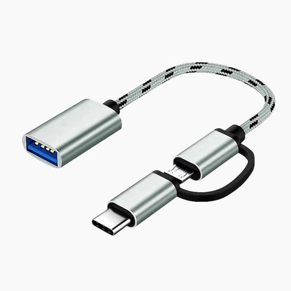 2-in-1 Type C / Micro USB - USB 3.0 OTG -sovitin datansiirtokaapeli Androidille