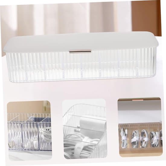 Datakabel Förvaringslåda Klar Organizerlåda Klar Trådladdare Kabellåda Kabel Organizerlåda Kabelbox USB-sladd Organizer Multi-Grid