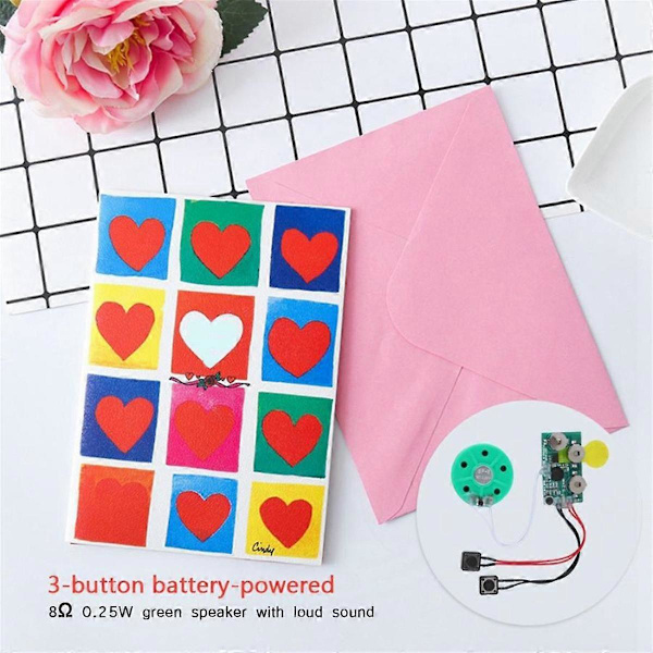 DIY Röstmodulkort 4 Minuters Inspelning Uppspelning Röstljudchip Röstgratulationskort för Semester Bagage Ersättning
