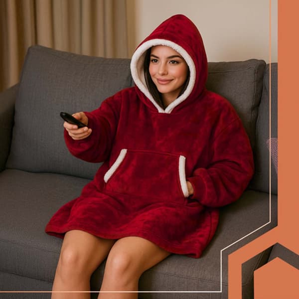 Oversize Fleece Sweatshirt Tæppe Rød
