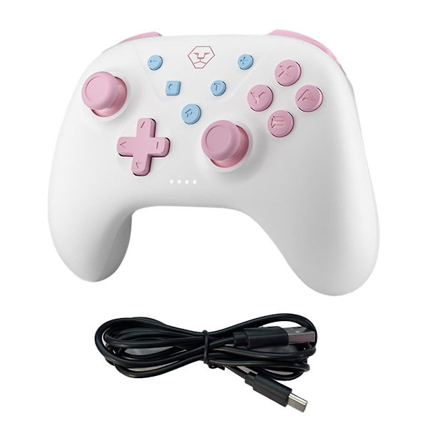 Bluetooth-spelkontroll för Switch, 3 lägen, rörelsesensor, vibration, godisfärgad, vit