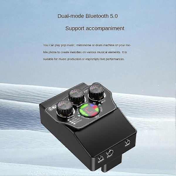 UF-05T Guitar Resonance Pickup Indbygget Reverb Chorus Delay Effekt med Mikrofon Support Bluetooth Tuner Funktion