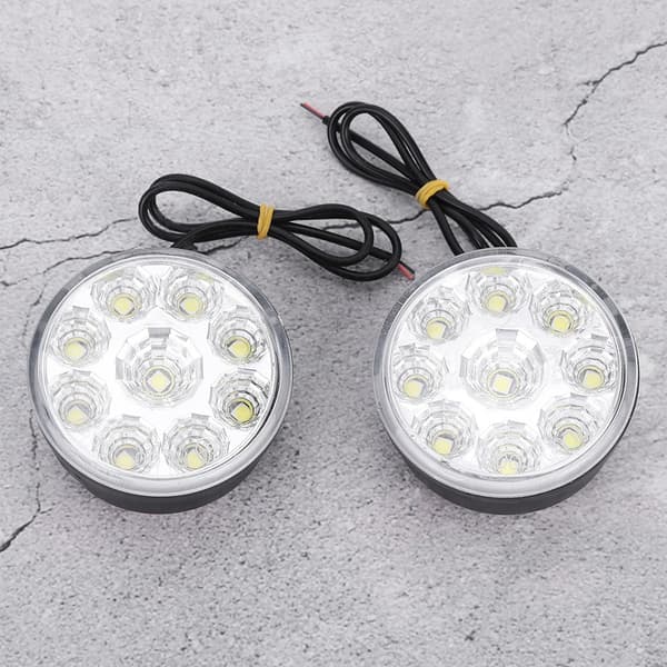 5050 9LED Rundt Tåkelys Dagslys DRL Universal for Bil