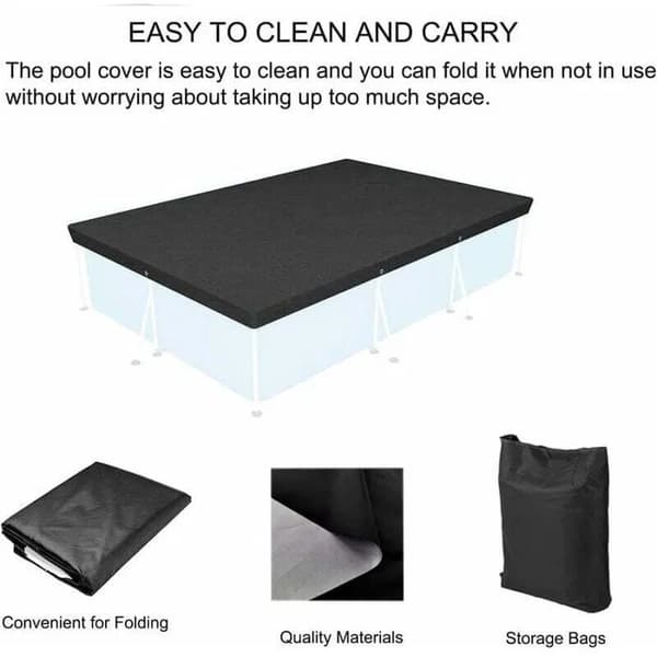 Pool Cover, 300x201 cm Rectangular Pool Cover, Winter Cover for Above Ground Pools, Pool Cover