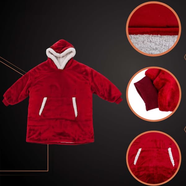 Oversize Fleece Sweatshirt Tæppe Rød
