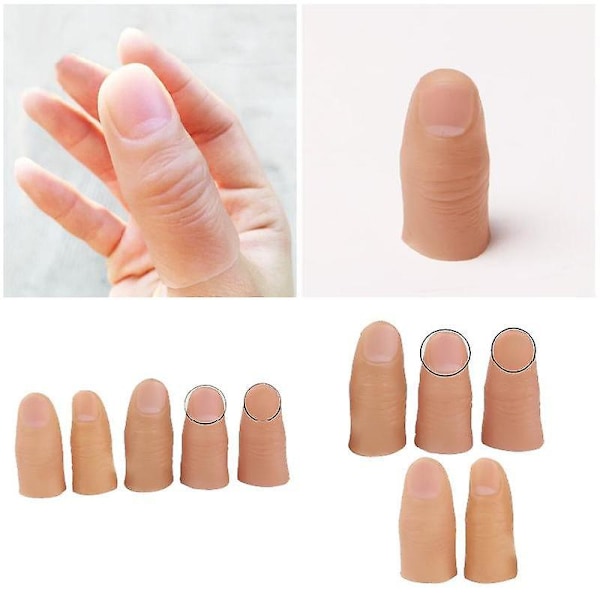 5 stk. Finger Magisk Triks Falsk Myk Tommeltupp Nært Hold Scene Show Prop Spøk Leke 2024THO