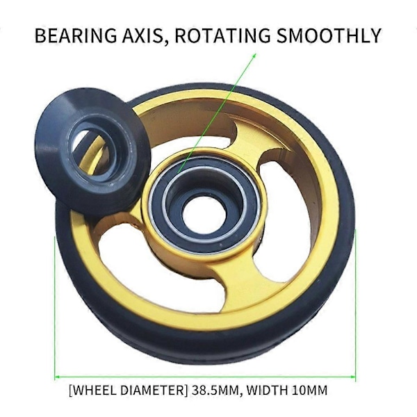 Cykel Easywheel Aluminium Legering til Skærm Ruller Hjul Nem Installation Dobbelt Hjul Guld