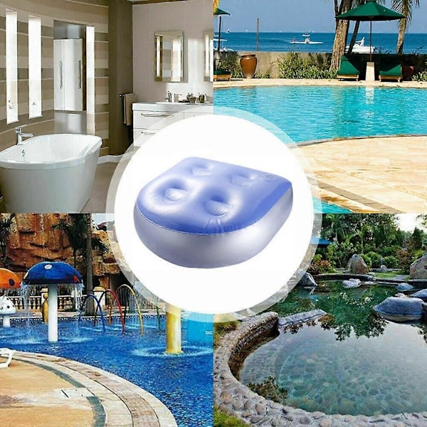 Oppblåsbar Sete Spa Boblebad Spabadpute Booster med Sugekopper for Voksne
