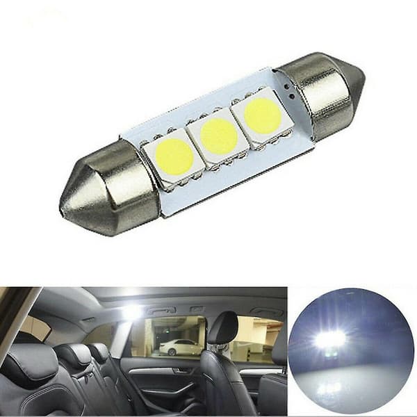 14 stk. LED Interiør Pakke Kit til T10 36mm Kort Dome Nummerplade Lys Hvid