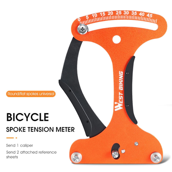 Sinknap Cykel Tensiometer Ergonomisk Design Noggrant Kalibrerat Cykelverktyg Mountainbike Hjul Ekrar Spänningsmätare För Cykelreparation