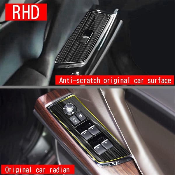 Fönsterglaslyftknappsskydd Trim Rostfritt Stål Dörrarmstöd Panel för CX9 -9 2022+