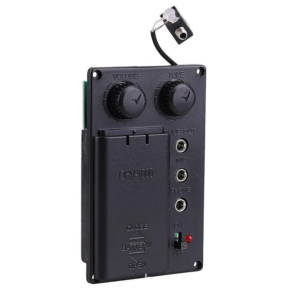 Elektrisk Violin Tyst Eq Pickup Piezo Med Hörlurar Och Plugg Hål Kabel Set