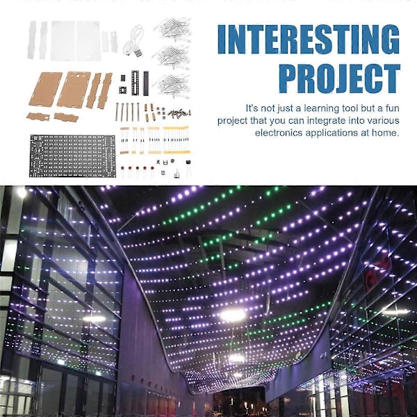 Mini Elektronisk Display Ljudaktiverad Hem Stereo Högtalare DIY Lödprojekt Kit