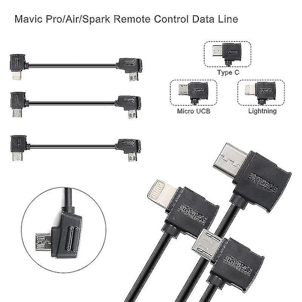 Startrc 10cm USB-C / Type-C til Micro USB Konverteringskontakt Datakabel Kompatibel Dji Mavic Mini / Air, Shark Fjernkontroll