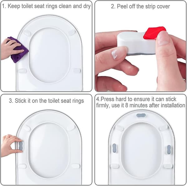 Bidet Toiletsæde Bumpers, Universal Toiletsæde Buffer, med 2 højdejusteringer