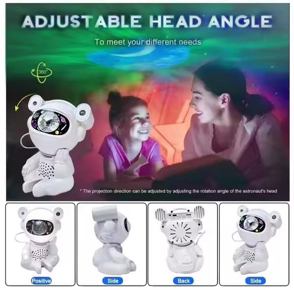 Astronaut Star Projector Night Light with Speaker and Remote Control for Children