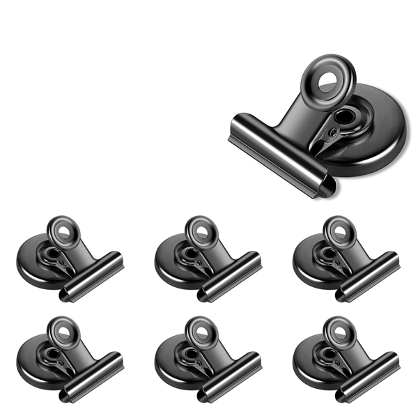 Magnet Clips, Refrigerator Magnet Clips, Suitable for Home, Office, and School (Black (10-pack))
