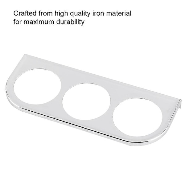 52mm/2in 3-Hulls Trippel Instrumentpanel Skall Måler Monteringsbrakett Bil Dashbord Meter Jernholder Sølv