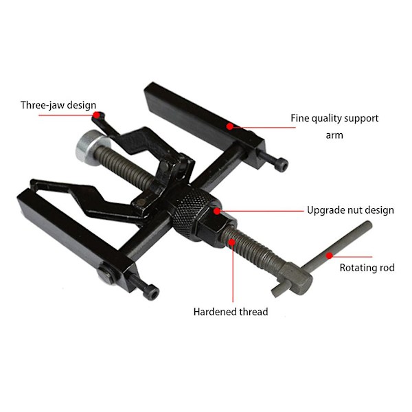 Bil 3-kjeve Inner Bearing Puller Pilot Sleeve Gear Extractor Inner Bearing Puller