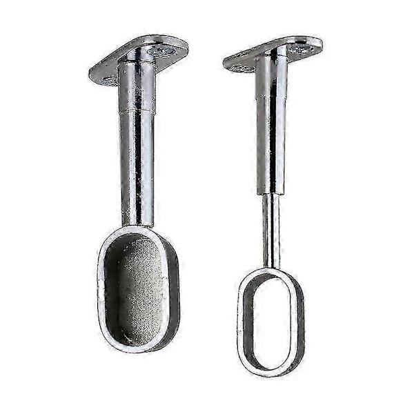 Takmontert skapstangstøtte for ovale stenger - Krom stål klesstangfeste (30 x 16 mm, 1 stk)
