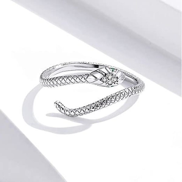 925 Sterling Silver Justerbara Öppna Silver Ringar, Silver Platinum Plätering Delikat Ringar Smycken
