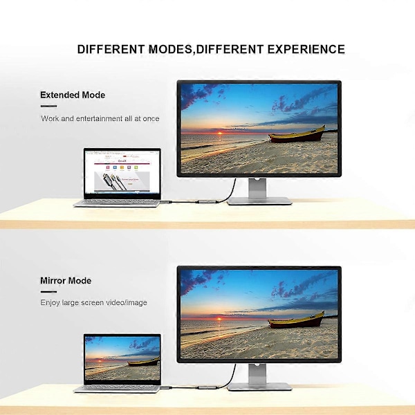 QGeeM HDMI til Mini DP Konverter Adapter Kabel UHD 4K@30Hz Plug and Play til PC Laptop