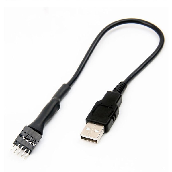 9-nastainen uros - ulkoinen USB A uros PC-emolevyn sisäinen datakaapeli 20cm