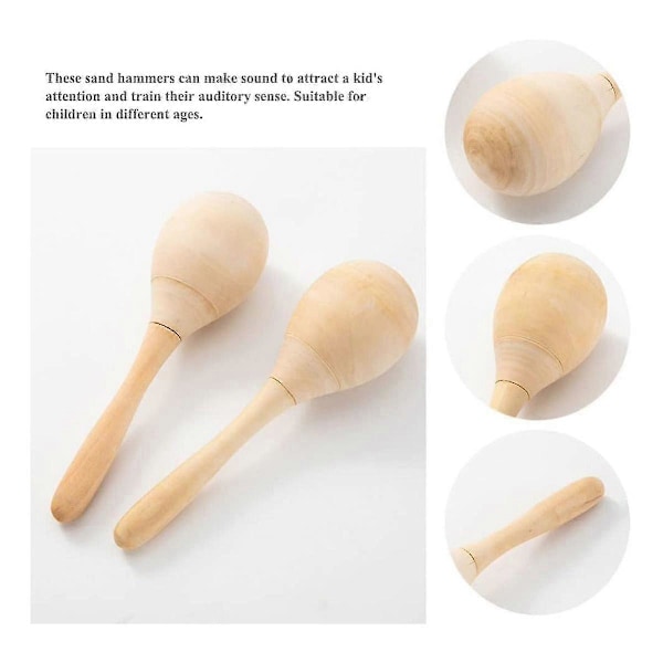10 st Maracas Handslagverk Skallror DIY Trä Maracas Med Klart Blåsljud För Musikfest Favörer 2025th