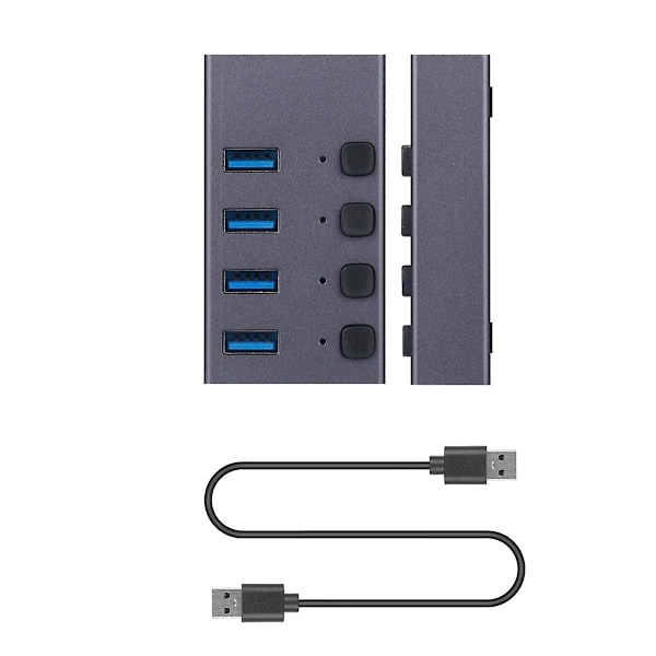 USB3.0 Jakaja 4-porttinen Lataava Moniliitäntäinen HUB Kytkimellä
