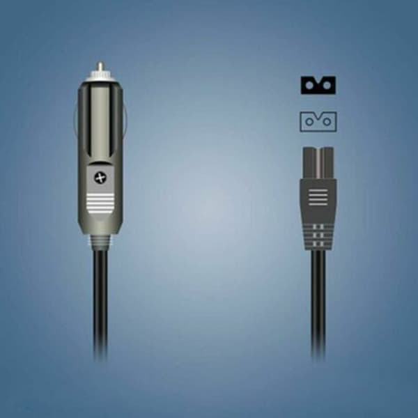 12V DC 2m bilopladerkabel til minikøleskab og cigarettænder, køler og bærbart udstyr, (2 ben)