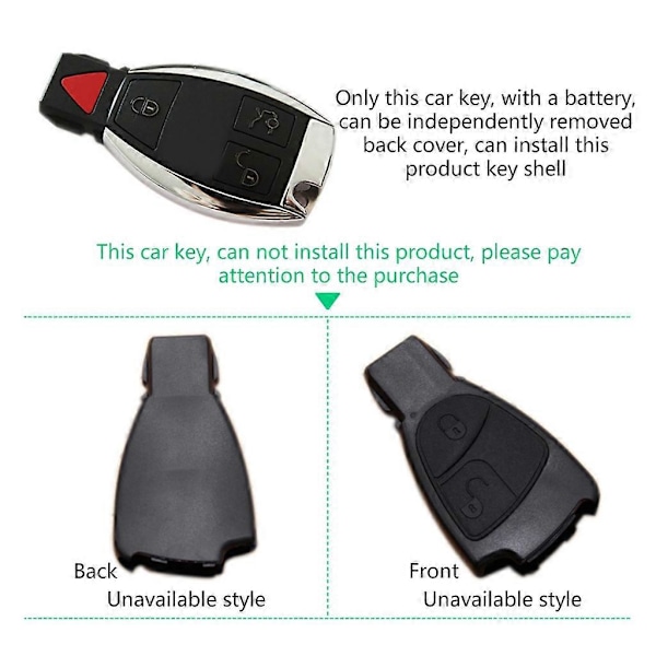Bilnøgle Bagcover til S300 S350 E260 C200 GLK300 ML350 B200 Nøgle Fob Etui Skal