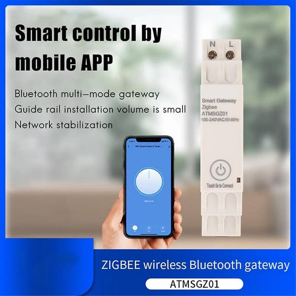 Gateway ATMSGZ01 WIFI Smart Timer Relæ Mobil App Hjemmeskinne med Energimåler