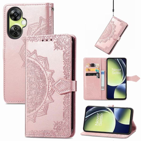 För OnePlus Nord CE 3 Lite Mandala Blomma Präglat Läder Telefonfodral