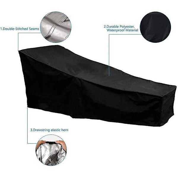 1 Pack Utomhus Solstol Överdrag, Vattentät Trädgård Wicker Solstol Överdrag, Terrass Möbler Protec