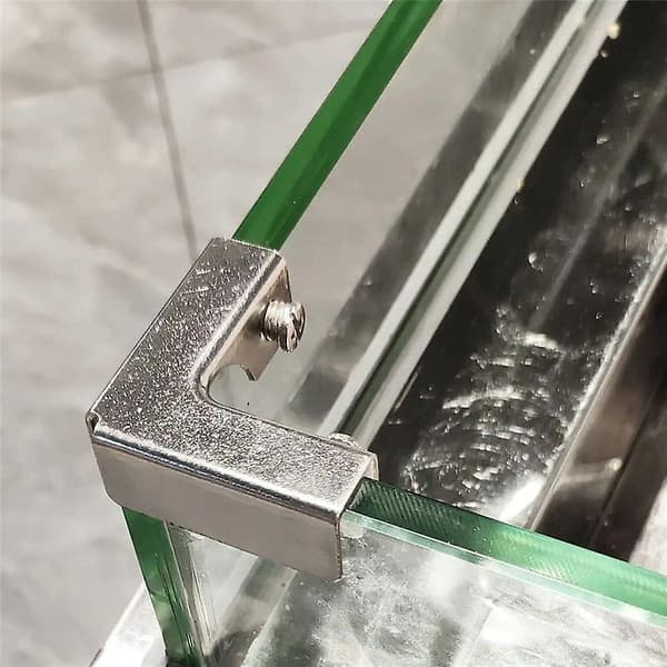 4 stk. L-formede glasfastgørelsesklemmer 2-vejs glas til 6-10 mm møbelhardware glastilbehør